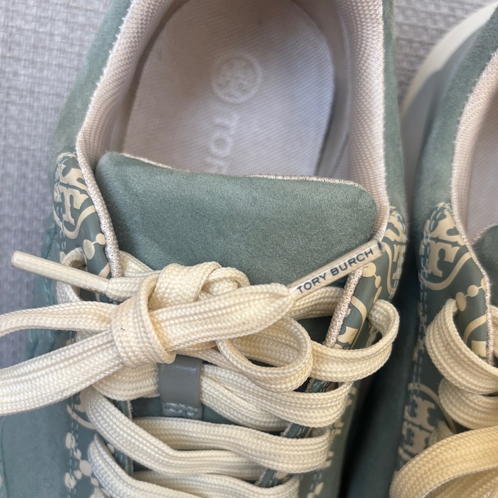 Tory Burch Women's Sneakers in sage green and White - Picture 3 of 8